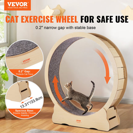 Peekaboo Studio Wooden Cat Exercise Wheel - 52" Treadmill for Indoor C
