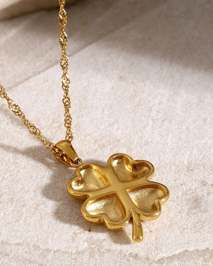 18K Gold Plated Four-Leaf Clover Pendant Necklace