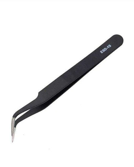 Precision ESD Stainless Steel Tweezers Set - 6 Pieces for Delicate DIY Projects