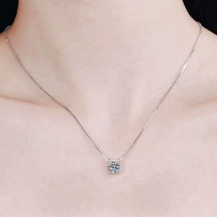 1 Carat Lab-Created Diamond Sterling Silver Necklace - Timeless Elegance and Quality Assurance - Très Elite