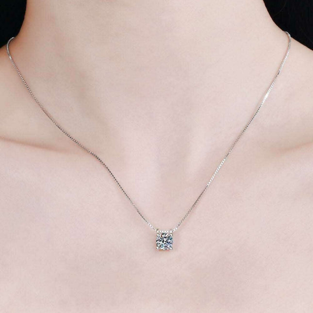 1 Carat Lab-Created Diamond Sterling Silver Necklace - Timeless Elegance and Quality Assurance