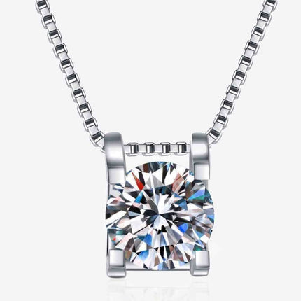 1 Carat Lab-Created Diamond Sterling Silver Necklace - Timeless Elegance and Quality Assurance - Très Elite