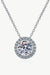 Luxurious 1 Carat Moissanite Round Pendant Necklace in 925 Sterling Silver