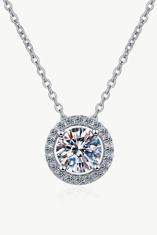 1 Carat Lab-Diamond Round Pendant Necklace Made with Sterling Silver Chain