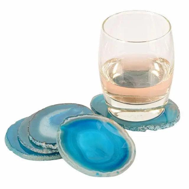 Natural Agate Stone Coaster Set - Handcrafted Home Decor Piece