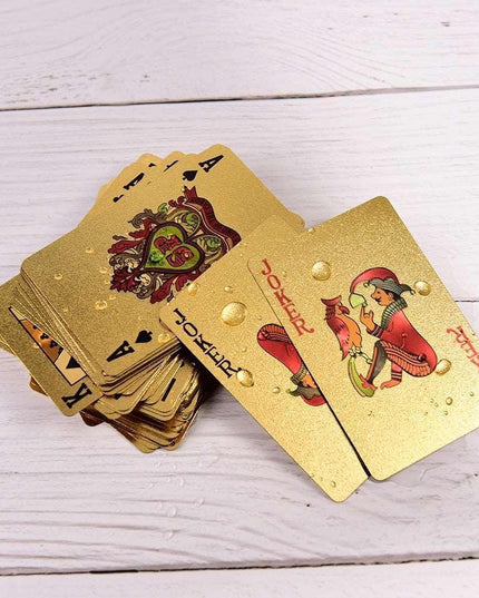 Opulent Gold-Plated Poker Card Set for Elite Gaming Nights