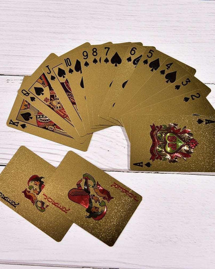 Opulent Gold-Plated Poker Card Set for Elite Gaming Nights