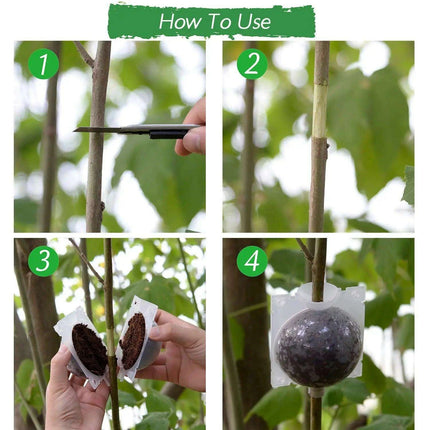 10-Pack High Pressure Rooting Ball Kits for Easy Plant Propagation and Air Layering - Très Elite