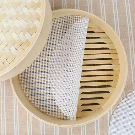 10-Pack Reusable Non-Stick Silicone Steamer Liners for Easy Cooking - Round Mats and Kitchen Accessories - Très Elite