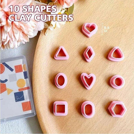 10-Piece DIY Geometric Clay Cutters for Unique Earring Designs - Soft Polymer Molds Set - Très Elite