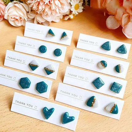 10-Piece DIY Geometric Clay Cutters for Unique Earring Designs - Soft Polymer Molds Set - Très Elite