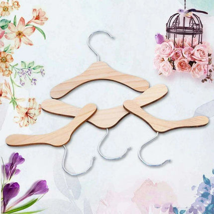 10-Piece Wooden Dog Clothing Hangers - Sturdy and Lightweight Pet Apparel Organizers..