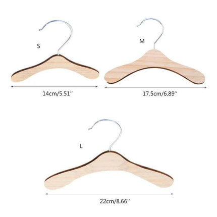 10-Piece Wooden Dog Clothing Hangers - Sturdy and Lightweight Pet Apparel Organizers..