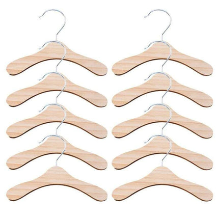 10-Piece Wooden Dog Clothing Hangers - Sturdy and Lightweight Pet Apparel Organizers..