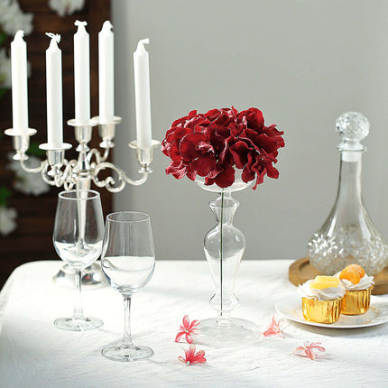 AliKopy Burgundy Satin Hydrangeas - 10 Flower Heads & Stems, DIY Frien