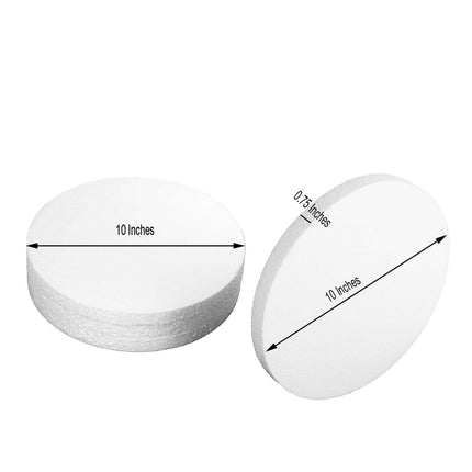 AliKopy 12 Pack 10" White Styrofoam Discs - Lightweight & Versatile Cr