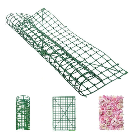 AliKopy 10 Pack Dark Green Artificial Flower Wall Grid Panels, 24"x16