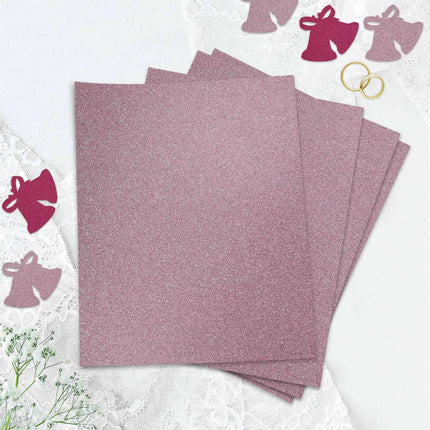 AliKopy 10 Pack Pink Self-Adhesive Glitter Foam Sheets - 12"x10