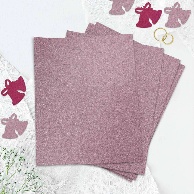 AliKopy 10 Pack Pink Self-Adhesive Glitter Foam Sheets - 12"x10