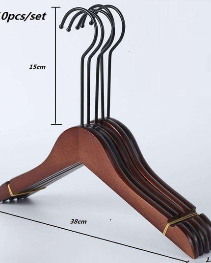 Elegant Retro Wooden Hangers: 10-Piece Set with Non-Slip Grip Design