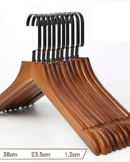 Elegant Retro Wooden Hangers: 10-Piece Set with Non-Slip Grip Design