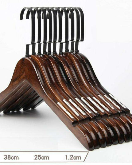 Elegant Retro Wooden Hangers: 10-Piece Set with Non-Slip Grip Design