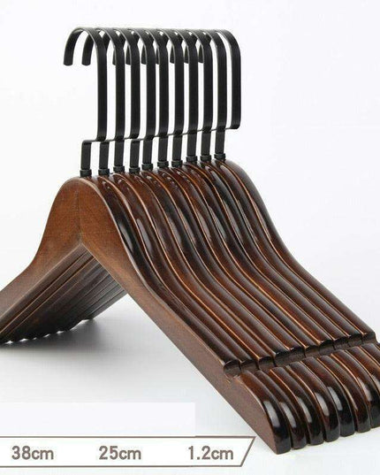 Elegant Retro Wooden Hangers: 10-Piece Set with Non-Slip Grip Design