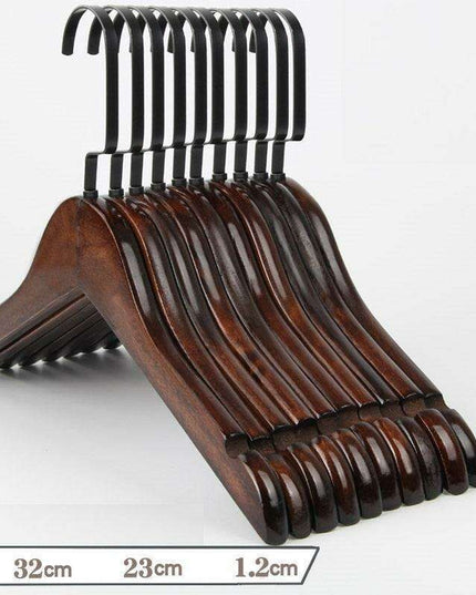 Elegant Retro Wooden Hangers: 10-Piece Set with Non-Slip Grip Design