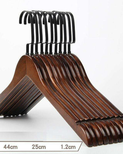 Elegant Retro Wooden Hangers: 10-Piece Set with Non-Slip Grip Design
