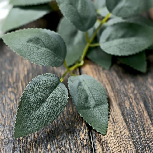 AliKopy 100 Pack Frosted Green Artificial Rose Leaves for DIY Decor