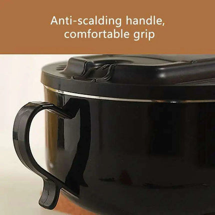 1000ml Insulated Stainless Steel Ramen Bowl with Lid - Perfect for Instant Noodles, Salads, and Soups for 1-2 People - Très Elite