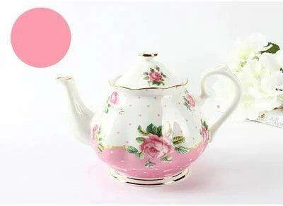 Chic Floral Bone China Teapot - Ideal for Elegant Tea and Coffee Service