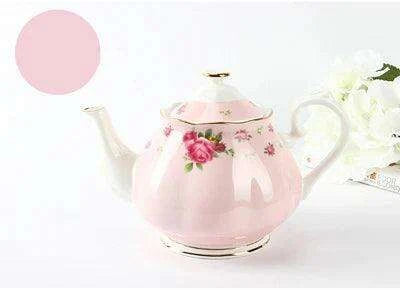 Chic Floral Bone China Teapot - Ideal for Elegant Tea and Coffee Service