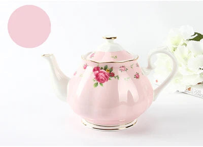 Sophisticated Real Bone China Tea Pot - Floral Elegance - Stylish Teapot for Serving Tea and Coffee - Perfect Household Gift