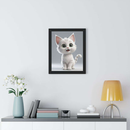 Elegant Feline Vertical Art Poster - Eco-Friendly Framed Design