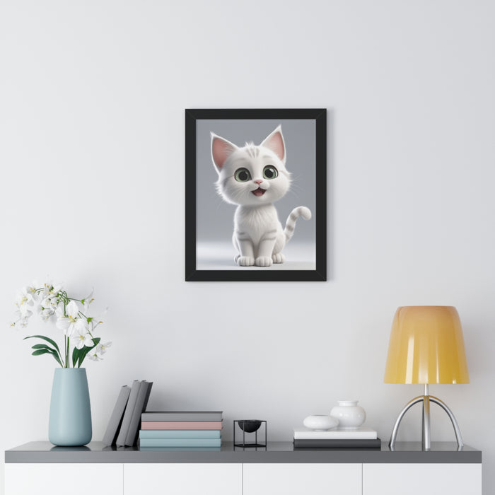 Charming Cat Framed Vertical Poster