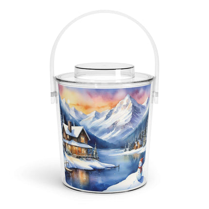 Customizable Elegant Acrylic Ice Bucket with Tongs - 3 Quart Capacity