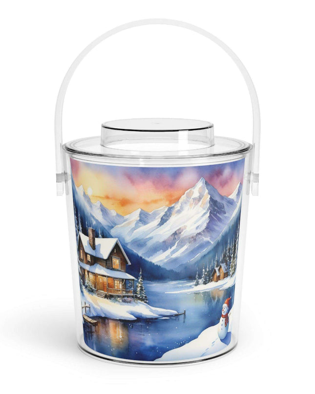 Customizable Elegant Acrylic Ice Bucket with Tongs - 3 Quart Capacity