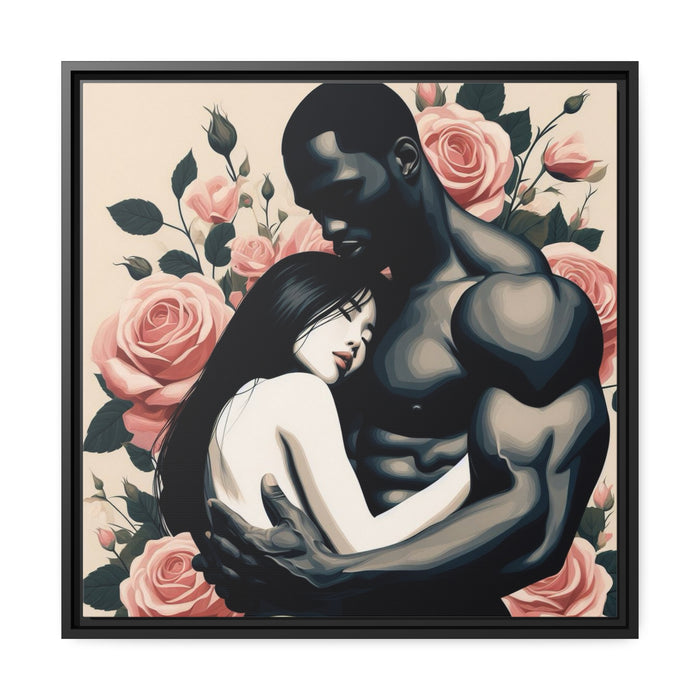 Eco-Romance Matte Canvas Wall Art Set with Sustainable Black Frame