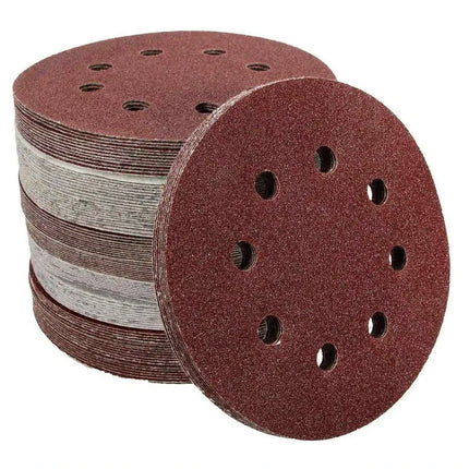 125mm Premium Sanding Discs Set - 100 Assorted Grits with 8-Hole Design for Polishing and Buffing