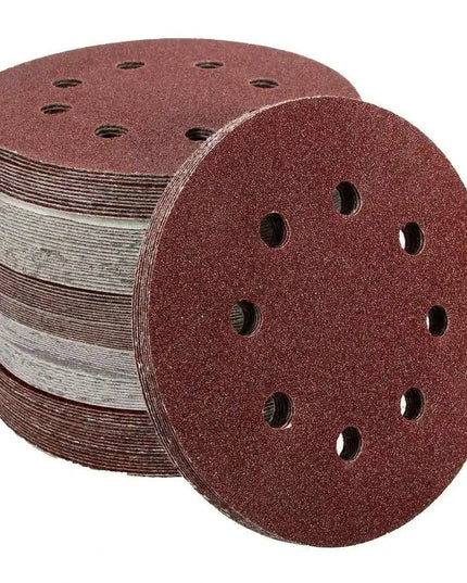 125mm Premium Sanding Discs Set - 100 Assorted Grits with 8-Hole Design for Polishing and Buffing