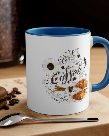 Vibrant Contrast 11oz Ceramic Coffee Mug - Chic Dual-Tone Style