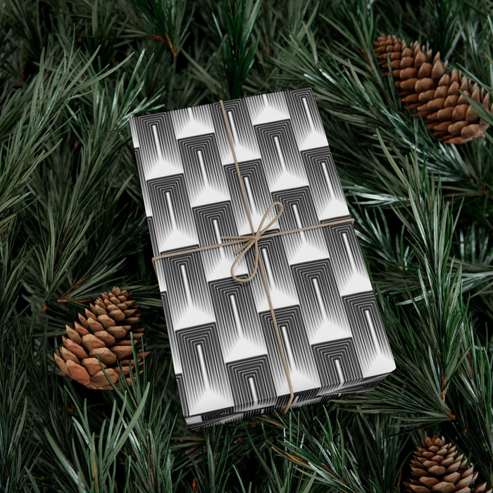 Sophisticated Eco-Friendly Black and White Custom Gift Wrap Paper - Handcrafted in the USA