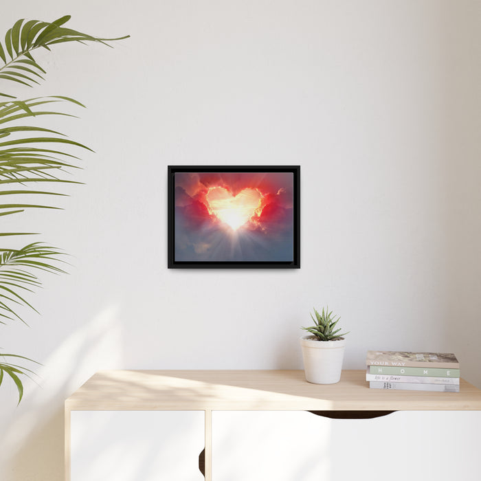 Elegant Love Valentine Matte Canvas Print with Black Pinewood Frame - Assorted Dimensions