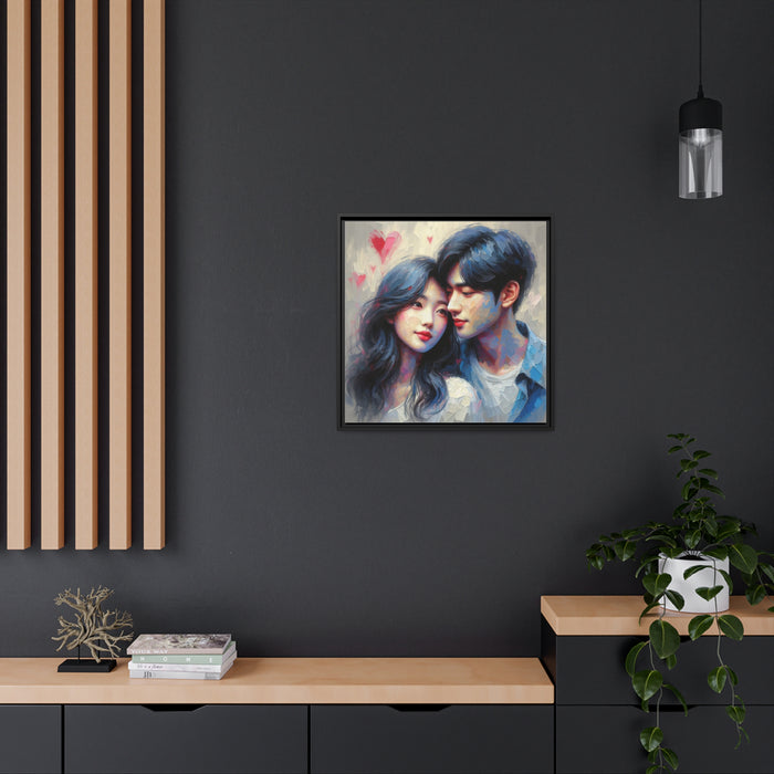 Chic Valentine Matte Canvas Print Collection with Black Pinewood Frame