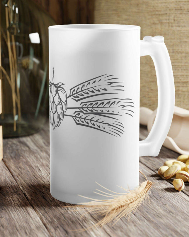 Exquisite Frosted Glass Beer Mug - 16oz Premium Stein for the Discerning Connoisseur