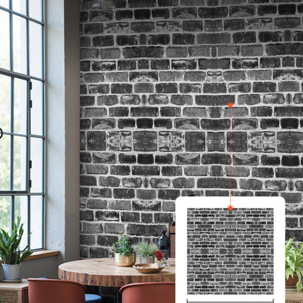 Peekaboo Studio Gray Brick Peel and Stick Wallpaper - Waterproof & Eas