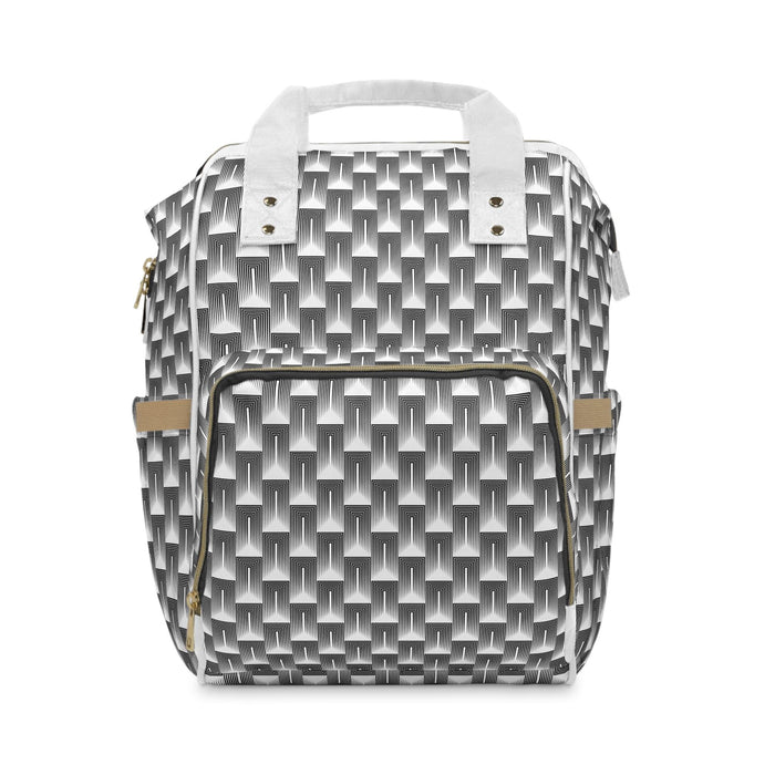 Chic Geometric Designer Diaper Backpack for Stylish Parents - Très Bébé Collection