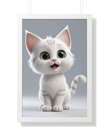 Elegant Feline Vertical Art Poster - Eco-Friendly Framed Design