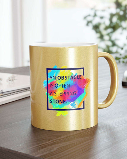 Chic Metallic Ceramic Coffee Mug - Elegant Silver & Gold Design for Stylish Sipping